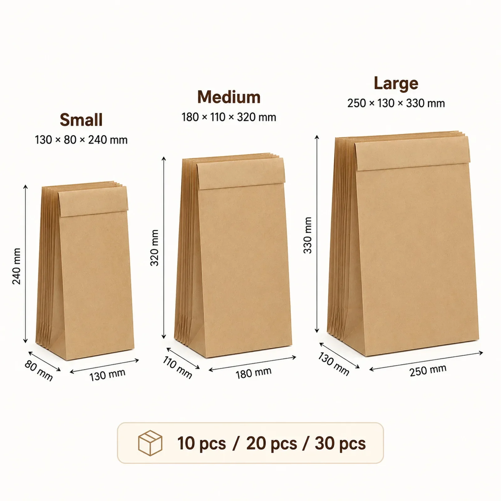 10-30 Bolsas Pequeñas de Papel - Food Snacks For School reseña y precio